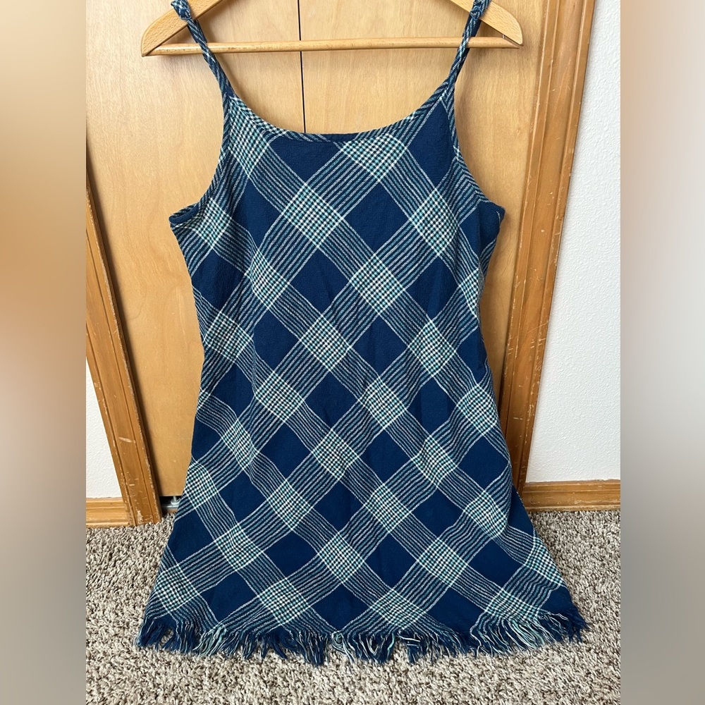Blue and White Plaid Dress